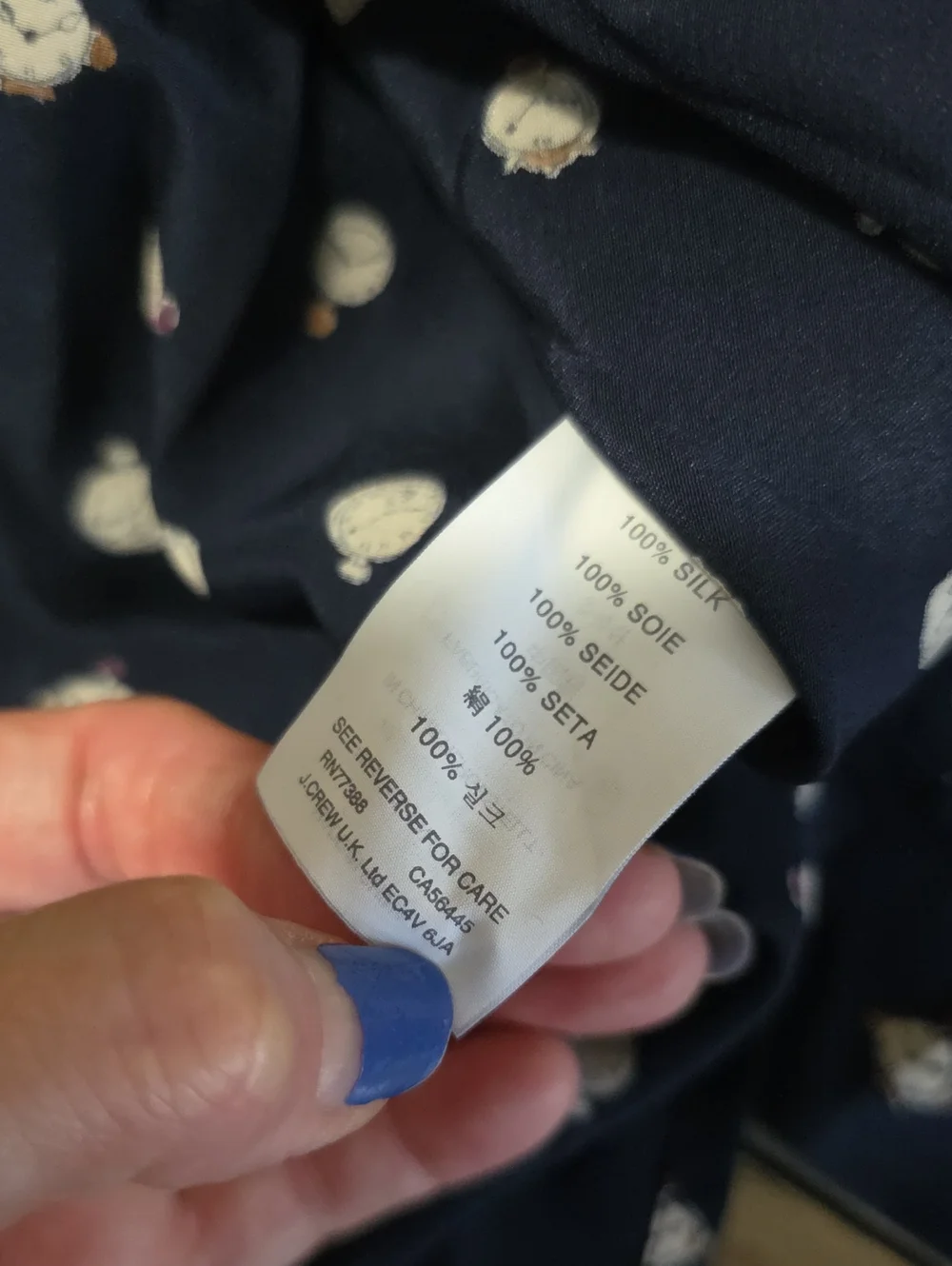 J Crew Ticktock Clock Silk Button Down Shirt Sz 00